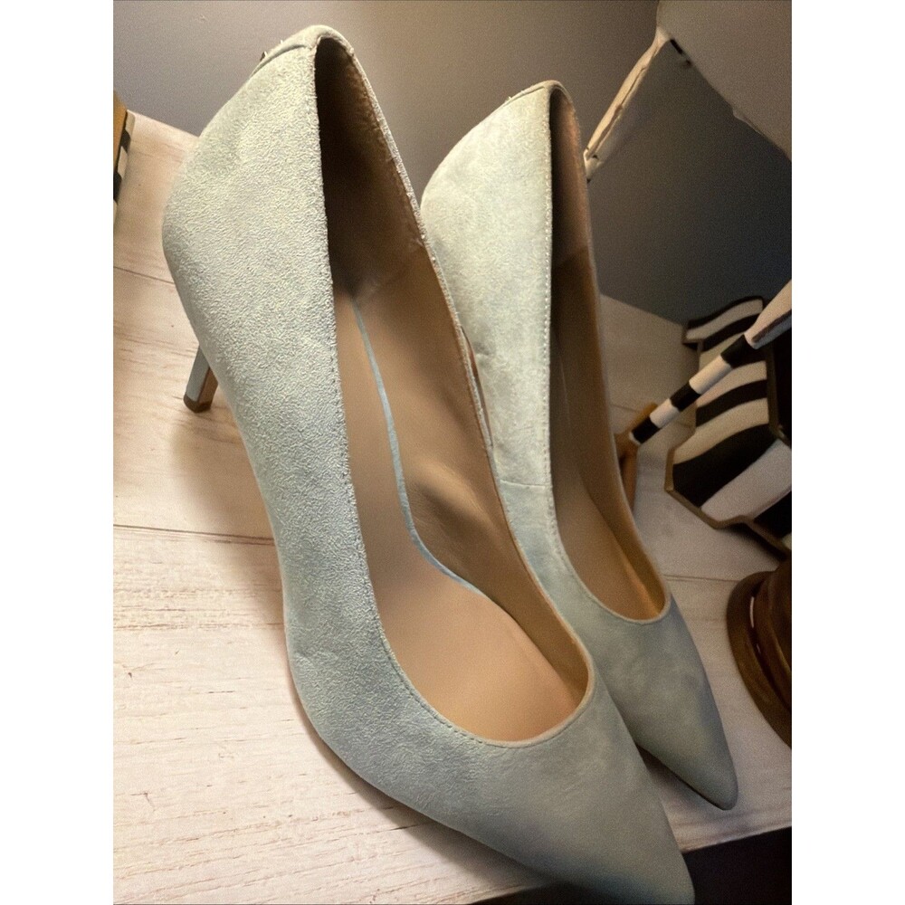 NWT Lauren Ralph Lauren Lanette Suede Pump Stiletto Heel  Size 7.5 7 1/2 Blue